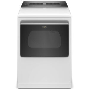 Whirlpool 27 in. 7.4 cu. ft. Top Loading Electric Dryer with 36 Dryer Programs,7 Dry Options, Sanitize Cycle, Wrinkle Care & Sensor Dry - White
