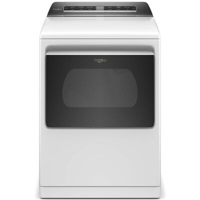 Whirlpool 27 in. 7.4 cu. ft. Top Loading Electric Dryer with 36 Dryer Programs,7 Dry Options, Sanitize Cycle, Wrinkle Care & Sensor Dry - White | WED8127LW