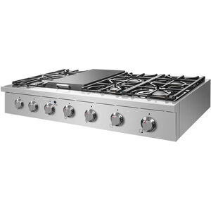 NXR Pro-Style Series 48 in. Natural Gas Cooktop with 6 Sealed Burners & Griddle - Stainless Steel, , hires