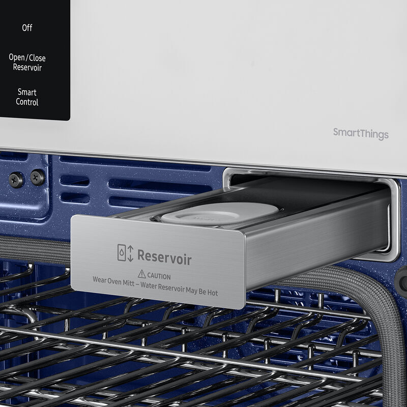 Samsung Bespoke 30 in. 10.2 cu. ft. Smart Top Control SteamElectric Double Wall Oven with Dual Convection - White Glass, , hires