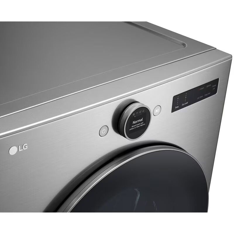 LG 27 in. 7.4 cu. ft. Smart Stackable Electric Dryer with AI Sensor Dry, Turbo Steam, Sanitize & Steam Cycle - Graphite Steel, Graphite Steel, hires