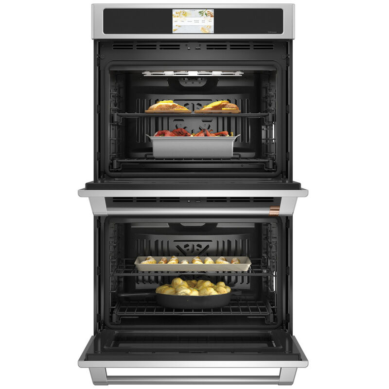Cafe Professional Series 30 in. 10 cu. ft. Smart Top Control Electric Double Wall Oven with True European Convection - Stainless Steel, Stainless Steel, hires