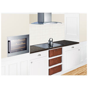 Summit 24 in. Undercounter Wine Cooler with Wood Racks, Single Temperature Zone & 28 Bottle Capacity - Stainless Steel, , hires