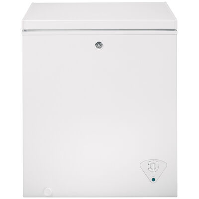 GE 25 in. 5.0 cu. ft. Garage-Ready Compact Chest Freezer - White | FCM5STWW