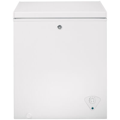 GE 25 in. 5.1 cu. ft. Chest Compact Freezer with Knob Control - White | FCM5STWW