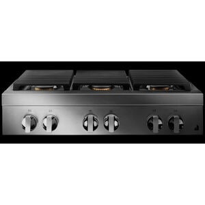 JennAir Noir 36 in. 6-Burner Natural Gas Rangetop with Simmer Burner & Power Burner - Stainless Steel, , hires