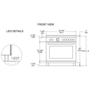 Bertazzoni Professional Series 36 in. 5.9 cu. ft. Dual Convection Gas Range with 5 Sealed Burners - Stainless Steel, , hires