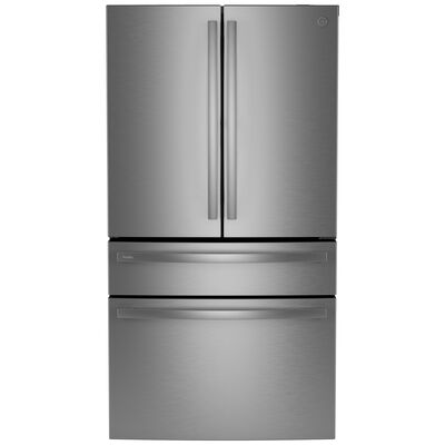 GE Profile 36 in. 29.0 cu. ft. Smart 4-Door French Door Refrigerator with Internal Water Dispenser - Fingerprint Resistant Stainless | PGD29BYTFS