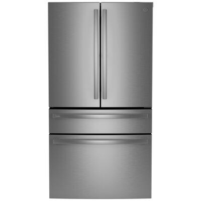 GE Profile 36 in. 29.0 cu. ft. Smart 4-Door French Door Refrigerator with Internal Water Dispenser - Fingerprint Resistant Stainless | PGD29BYTFS