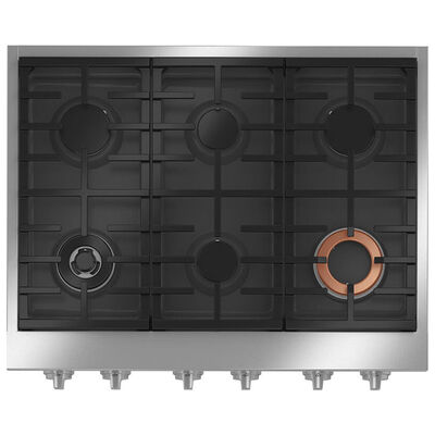 Cafe 36 in. 6-Burner Natural Gas Rangetop with Simmer Burner & Power Burner - Matte Black | CGU366P3TD1