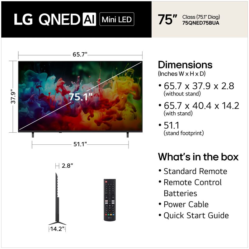 LG - 75" Class QNED75B QNED Mini-LED 4K UHD Smart webOS TV, , hires