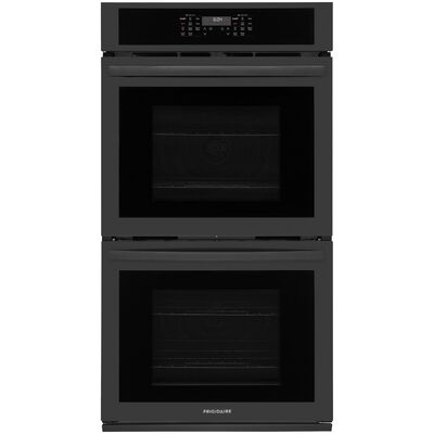 Frigidaire 27 in. 7.6 cu. ft. Top Control Electric Double Wall Oven with Standard Convection - Black | FCWD2730AB