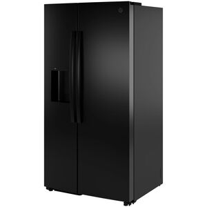GE 36 in. 23.6 cu. ft. Counter Depth Side-by-Side Refrigerator with Ice & Water Dispenser - Black, Black, hires