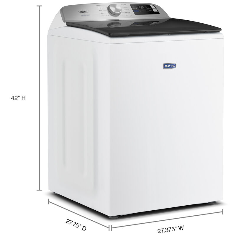 Maytag 27 in. 5.2 cu. ft. Smart Top Load Washer with Agitator & Extra Power - White, White, hires