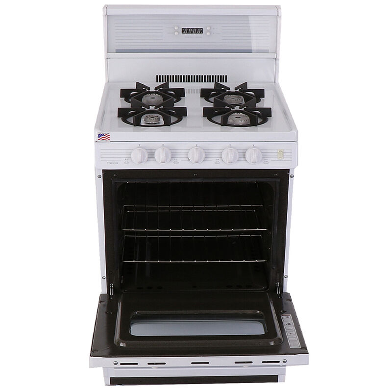 Premier 24 in. 3.0 cu. ft. Oven Freestanding Gas Range with 4 Sealed Burners - White, , hires
