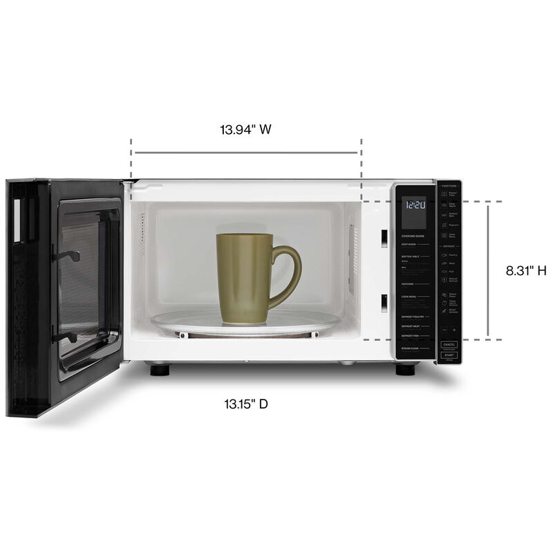 Whirlpool 21 in. 1.1 cu. ft. Countertop Microwave with 10 Power Levels - Silver, Silver, hires