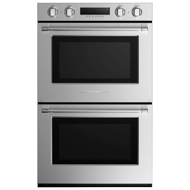 Fisher Paykel Pro Series 7 30 in. 8.2 cu. ft. Top Control Electric Double Wall Oven with True European Convection - Stainless Steel, , hires