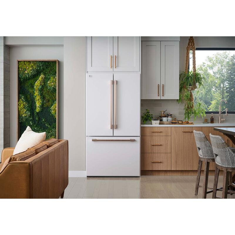 LG Studio 36 in. 26.5 cu. ft. Smart Counter Depth French Door Refrigerator with Internal Water Dispenser - Essence White, Essence White, hires