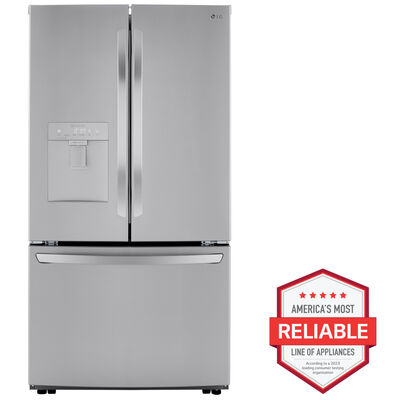 LG 36 in. 29.0 cu. ft. French Door Refrigerator with External Water Dispenser - Stainless Steel | LRFWS2906S
