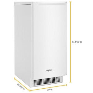 Whirlpool 15 in. Built-In Undercounter Ice Maker with 25 lb. Ice Storage, Auto-Defrost & Digital Control - White, White, hires