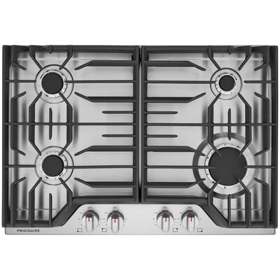 Frigidaire 30 in. Natural Gas Cooktop with 4 Sealed Burners - Stainless Steel | FCCG3027AS