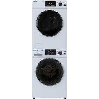 Equator Advanced 24 in. 2.47 cu. ft. Electric Front Load Laundry Center with Sensor Dry, Pet & Sanitize Cycle - White | EW842ED880DL
