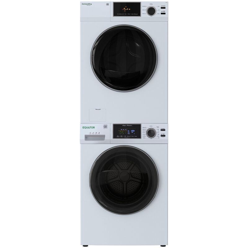 Equator Advanced 24 in. 2.47 cu. ft. Electric Front Load Laundry Center with Sensor Dry, Pet & Sanitize Cycle - White, , hires