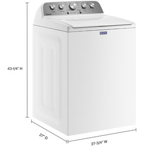 Maytag 28 in. 4.5 cu. ft. Top Load Washer with Agitator & Extra Power Button - White, , hires