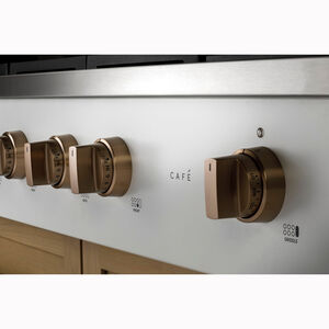 Cafe Commercial-Style 48 in. 6-Burner Natural Gas Rangetop with Simmer & Power Burners - Matte White, Matte White, hires