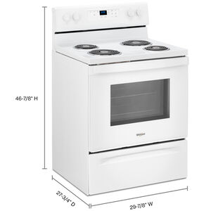 Whirlpool 30 in. 4.8 cu. ft. Electric Range with Coil Burners - White, , hires