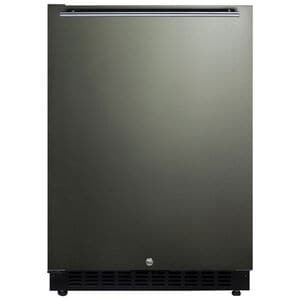 Summit 24 in. 4.8 cu. ft. Left-Hinged Undercounter Refrigerator - Black Stainless, , hires