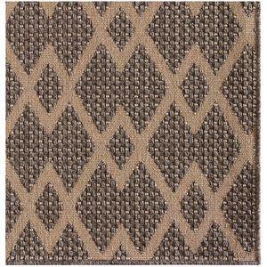 Natco Santorini Collection Outdoor Area Rug Chevron 7'10"x9'10" - Natural/Pebble, , hires