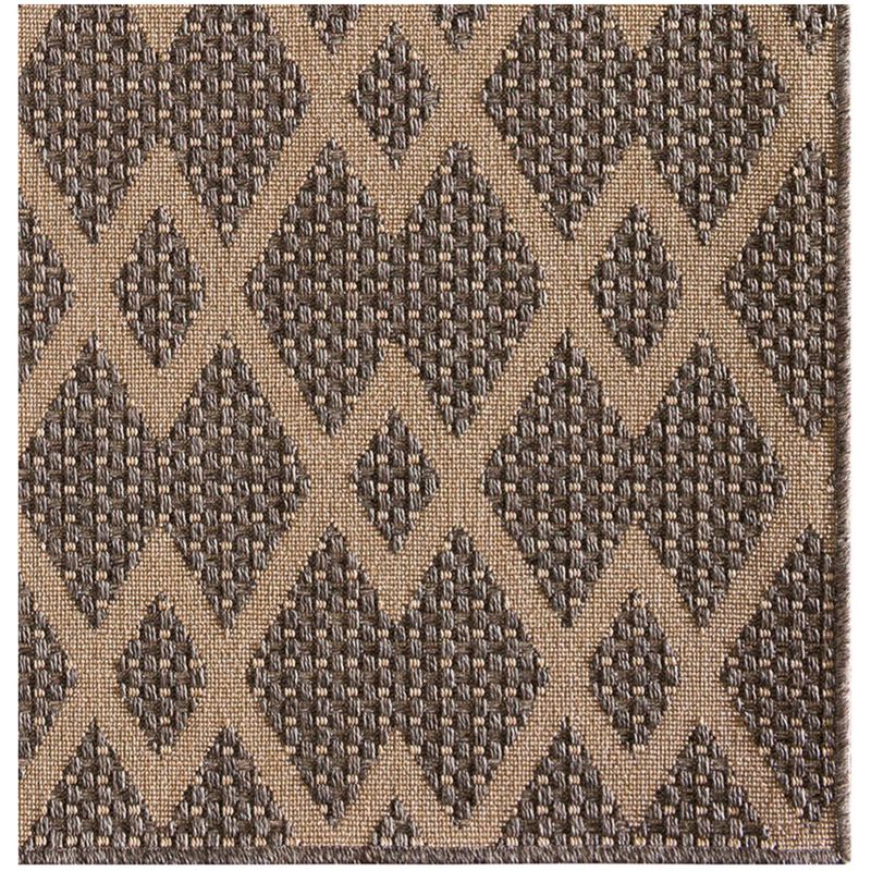 Natco Santorini Collection Outdoor Area Rug Chevron 7'10"x9'10" - Natural/Pebble, , hires
