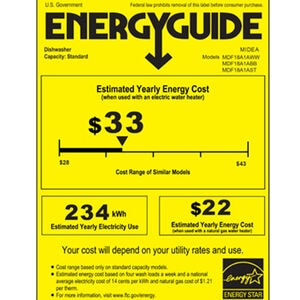 Midea 18 in. Front Control Dishwasher with 52 dBA Sound Level & Pocket Handle - Stainless Steel, , hires