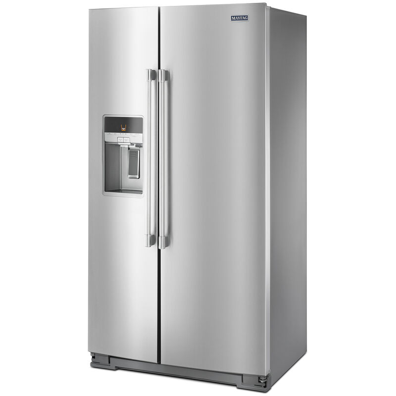 Maytag 36 in. 20.6 cu. ft. Counter Depth Side-by-Side Refrigerator with External Ice & Water Dispenser- Stainless Steel, , hires