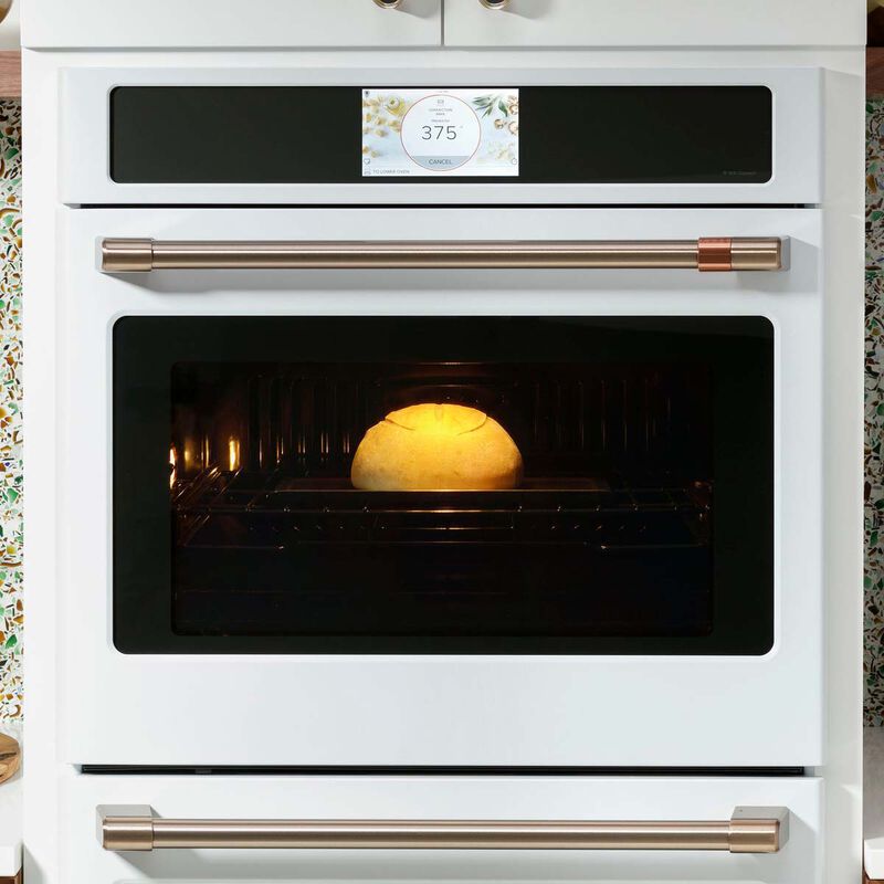 Cafe Professional Series 30 in. 10 cu. ft. Smart Top Control Electric Double Wall Oven with True European Convection - Matte White, Matte White, hires