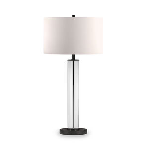 Hudson & Canal Harlow Bronzed and Smoke Glass Table Lamp - Black, , hires