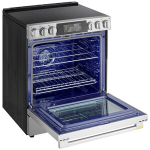 LG Signature 30 in. 6.3 cu. ft. Smart Air-Fry True European Convection Slide-in Electric Range with 4 Induction Burners & 1 Radiant Burner - PrintProof Stainless Steel, , hires