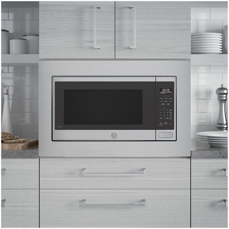 GE Profile 24 in. 2.2 cu. ft. 1100W Smart Built-In Microwave with Sensor Cooking - Stainless Steel, , hires