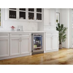 Zephyr Presrv Series 24 in. Built-In/Freestanding 5.6 cu. ft. Compact Beverage Center with Adjustable Shelves & Digital Control - Stainless Steel, , hires