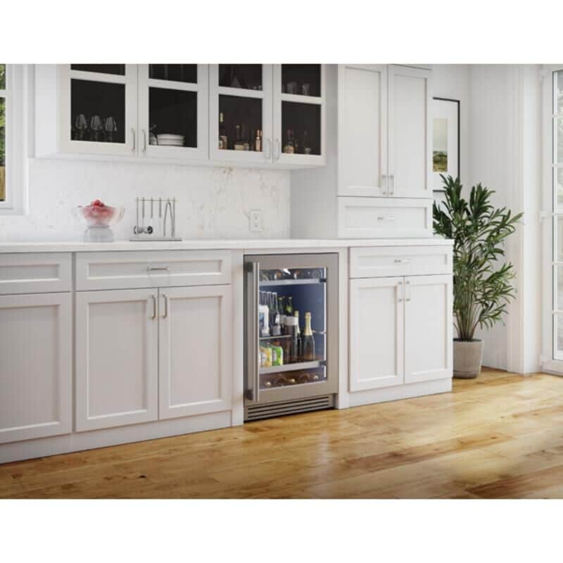 Zephyr Presrv Series 24 in. Built-In/Freestanding 5.6 cu. ft. Compact Beverage Center with Adjustable Shelves & Digital Control - Stainless Steel, , hires