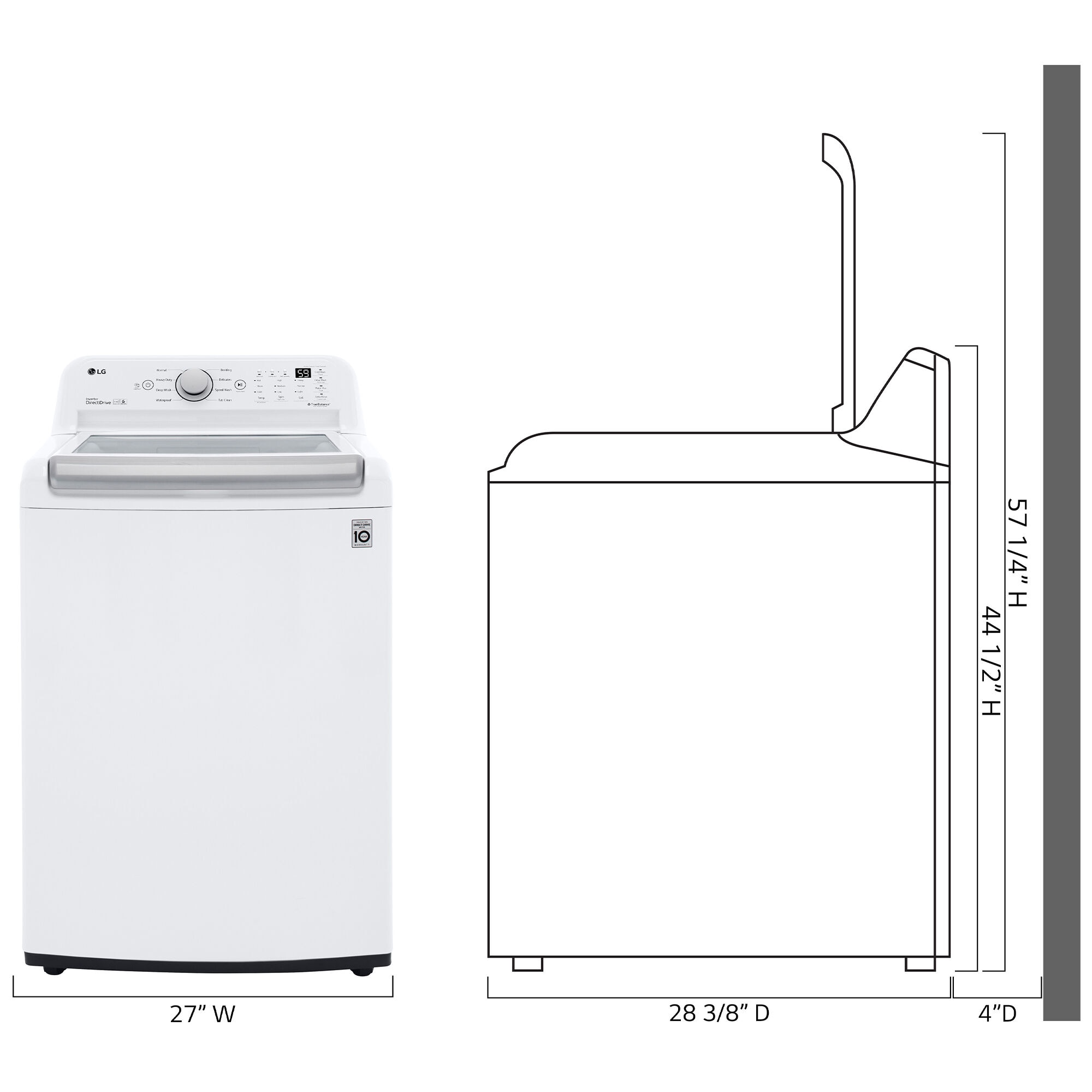 Lg washer load size online