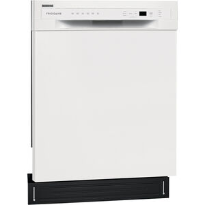 Frigidaire 24 in. Built-In Dishwasher with Front Control, 52 dBA Sound Level, 12 Place Settings, 6 Wash Cycles & Sanitize Cycle - White, White, hires