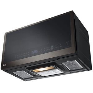 LG 30 in. 2.0 cu. ft. 1050W Smart Over-the-Range Microwave with 400 CFM & Sensor Cooking - PrintProof Black Stainless Steel, PrintProof Black Stainless Steel, hires