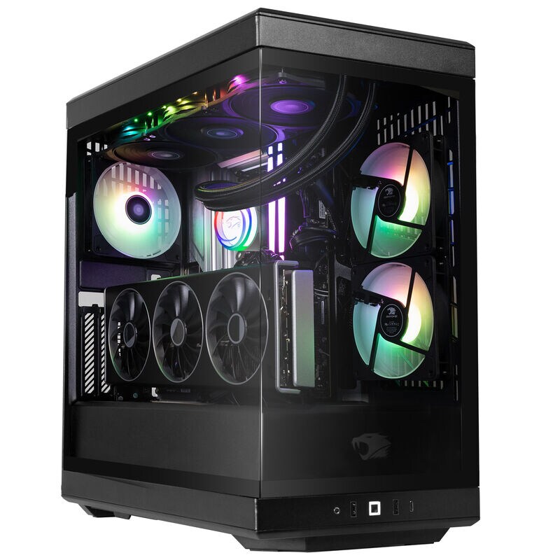 iBUYPOWER Y40 Gaming Desktop with AMD Ryzen 9 9900X, 4.4 GHz, 12-Core CPU, NVIDIA GeForce RTX 5080, 16GB VRAM GPU, 32 GB RAM, 2 TB SSD & Windows 11 Home - Black, , hires