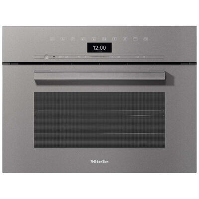 Miele PureLine Series 24 in. 1.4 cu. ft. Smart Steam Electric Single Wall Oven with True European Convection - Graphite Gray | DGC7440GG