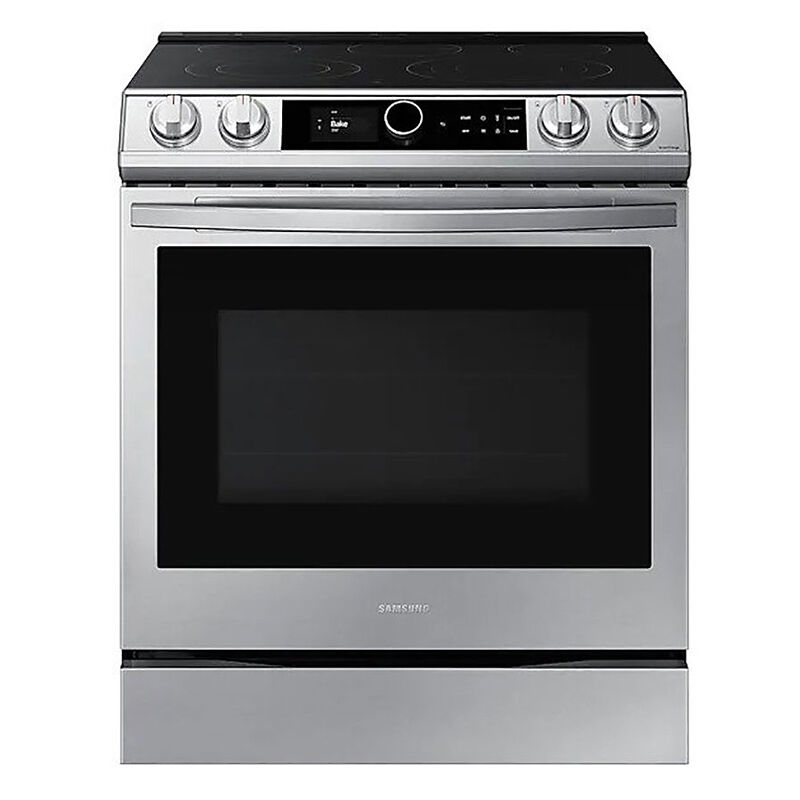 Samsung 30 in. 6.3 cu. ft. Smart Air Fry Convection Oven Slide-In Electric  Range with 5 Smoothtop Burners - Stainless Steel