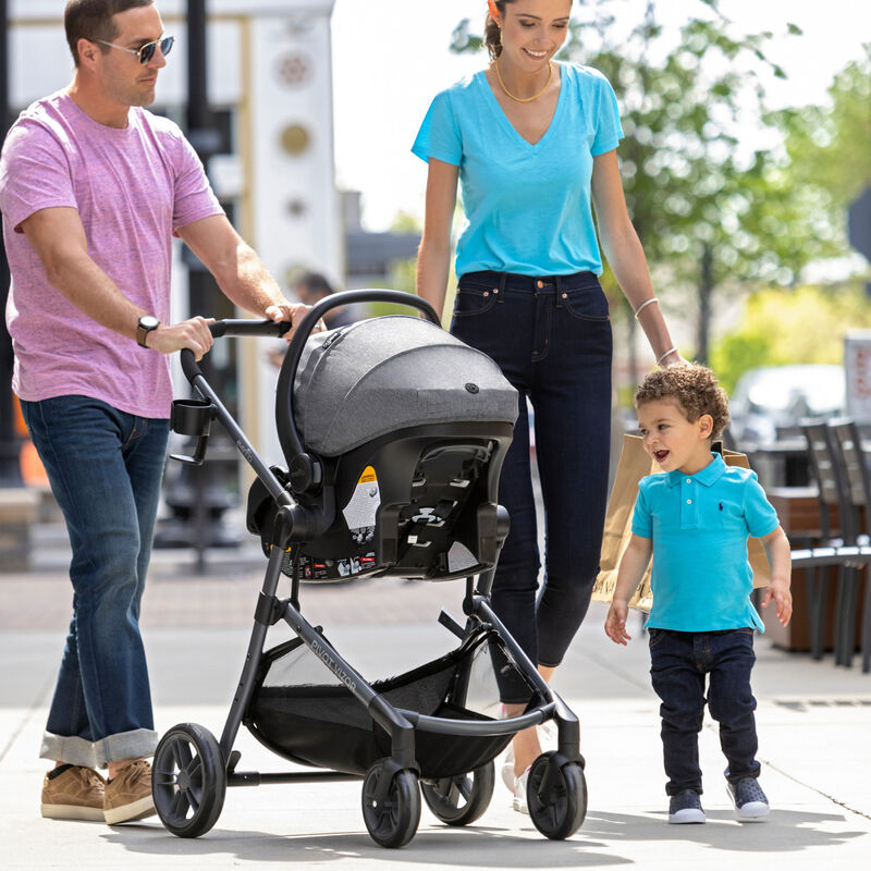 Evenflo Pivot Vizor Travel System with LiteMax Infant Car Seat Chasse