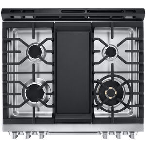 LG Studio 30 in. 6.3 cu. ft. Smart Air Fry True European Convection Slide-In Dual Fuel Range with 5 Sealed Burners & Griddle - Stainless Steel, , hires
