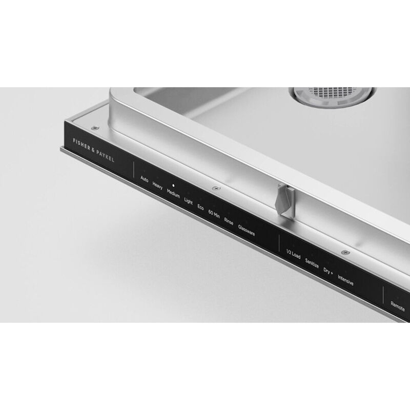 Fisher & Paykel Series 9 24 in. Top Control Flush-Mount Smart Dishwasher with 42 dBa Sound Level, 3rd-Rack & Pocket Handle - Stainless Steel, , hires